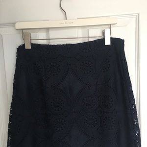 Abercrombie and Fitch navy blue lace mini skirt